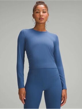 Lululemon Set Bundle: Ribbed Nulu Long Sleeve + Align High-rise Pant (L/14) Blue